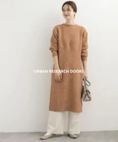 URBAN RESEARCH DOORSリブ切替ニットワンピース