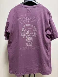 STUSSY スカルデザイン Tシャツ パープル　XL