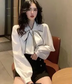 DAY CLOSET ボウタイ　ブラウス　フォーマル　白　キレイめ　入学式　入園