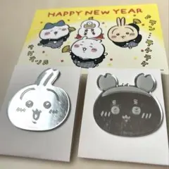 【新品】ちいかわ ノベルティポストカード＆おかおミラーステッカー 2種セット
