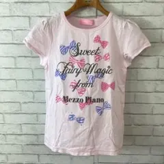 5.15 t357 メゾピアノ Tシャツ 半袖 M150ラインストーン プリント