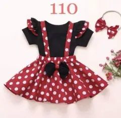 新品 ミニー コスチューム コスプレ 子供服 フリル付き 110 ハロウィーン