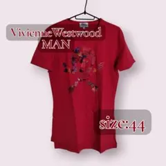 ☆Vivienne Westwood☆M☆白地にプリントTシャツ☆前裾オーブ柄有