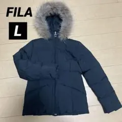 FILA ブラック ダウンジャケット 2way フードファー付き Lサイズ