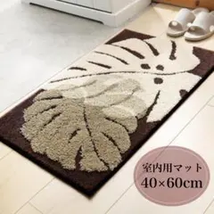 玄関マット モンステラ トイレマット バスマット リーフマット ブラウン ハワイ