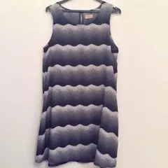 LAブランド モノトーン ドット ボーダー 薄手 ミニワンピース  チュニック