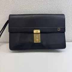 dunhill セカンドバッグ ゴールド金具 ダイヤルロック レザー
