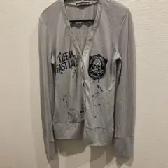 GHOST OF HARLEM カーディガン グレー ブラック スカル ワッペンのサムネイル