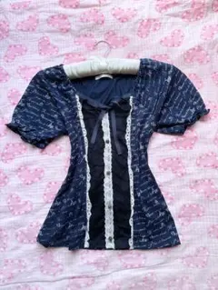 ❤︎axes アクシーズ y2k coquette 編み上げリボン 重ね着風