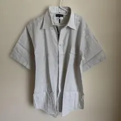 破棄直前品。大きめ　メンズ　クリーニング済み！半袖ワイシャツ 首周り44センチ