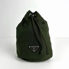 美品 PRADA プラダ 巾着 ポーチ ミニバッグ 三角ロゴ テスートナイロン
