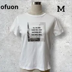 オフオン　ロゴプリント　Tシャツ　白　英字　38 M コットン100%