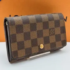 【鑑定済み】ルイヴィトン✨ダミエ✨二つ折り財布 ポルトモネビエ トレゾール