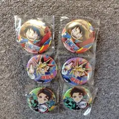 ジャンプビクトリーカーニバル 缶バッジ 6個セット　ONE PIECE、鬼滅の刃のサムネイル