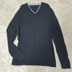 HUGO BOSS Vネック ニット セーター グレー系 シルク混のサムネイル