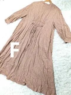 オーバーサイズ♡ピンク 2way 長袖 ロングワンピース F 長袖 総柄バルーン