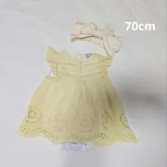 petit main ロンパース　ヘアバンド 70cm