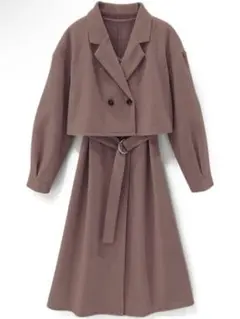 GRLフェイクウール3Wayショート丈ジャケットXワンピースセット[tg570]