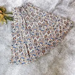 イディット花柄ロングスカート（L）ペイズリー　マキシ丈子花柄総柄リボンa1035のサムネイル