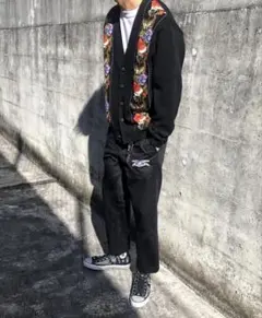 Supreme 19AW floral stripe cardigan 黒　M Supreme Floral Stripe Cardigan (FW19) - $188
