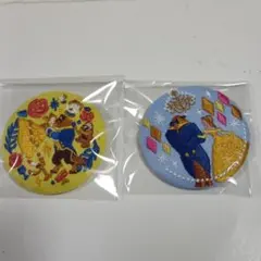 ディズニー刺繍缶バッチ　美女と野獣　2個セット