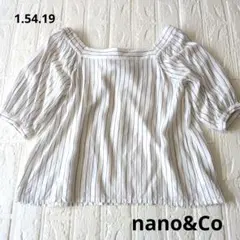 【nano&Co 】フリーサイズ　ストライプ柄 　ブラウス　トップスのサムネイル