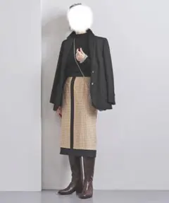 美品。UNITED ARROWS UBCB スカーフプリント タイトスカートL
