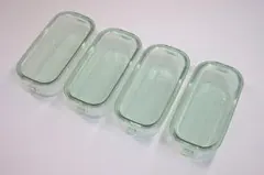 iwaki パック&レンジBOX　長角型 500ml グリーン 4個セット