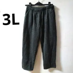 ミセス　シニア　ダークグレー カジュアルパンツ ウエストゴム 　裏起毛　3L