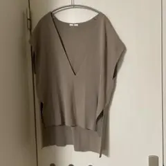 ヤマダヤ　mirepoix ニットベスト　グレージュ