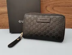 GUCCI シマ レザー コイン カード ケース 中古美品