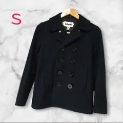Schott ショット ネイビー ダブルブレストピーコート S カナダ製