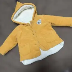 くまのプーさん フード付き ベビーコート 90 ジャケット アウター 黄色