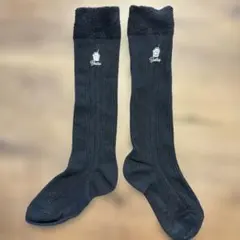 ブラックリブ編みキッズ靴下