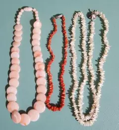 ネックレス　3個セット　珊瑚　パール　他