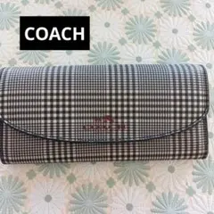 コーチ　長財布 　希少チェック柄✨️