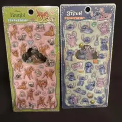 正規品　プチドロップステッカー　ディズニー　スティッチ　バンビ　2種
