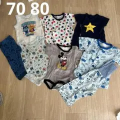 70 80 ロンパース　ズボン　アンパンマン　ミッキー　星　パジャマ　夏　男の子