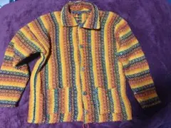4月21日締切】ペルー産アルパカ100% ハンドニットカーディガン カラフル