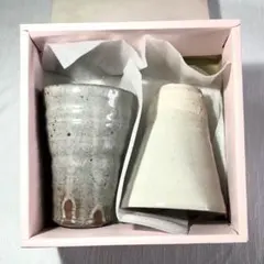 タンブラー　ビアグラス　陶器　手作り　ペア