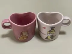 ミスバニー　とんすけ　ハート型マグカップ2個セット