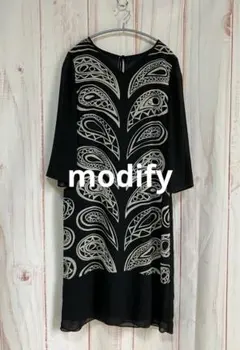 modify モディファイ ８分袖 シアー 柄 ワンピースのサムネイル
