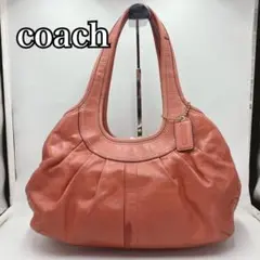 COACH Leather Handbag Orange Kisslock