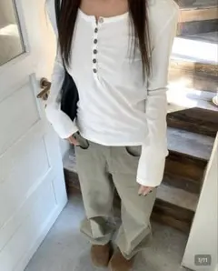shiun】T/C HENLEY NECK KNIT Sサイズ - メルカリ