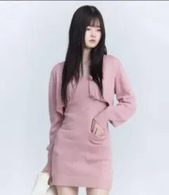 エイミーイストワール EIMY ISTOIRE ロゴボタンニットセットワンピース