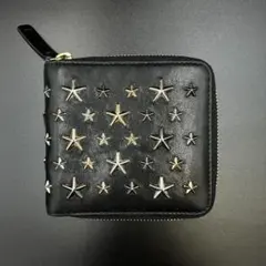 ジミーチュー Jimmy CHOO＊スタッズ 黒レザー二つ折り財布のサムネイル