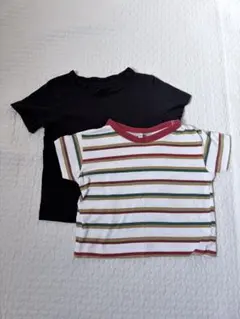 Tシャツセット 100cm 黒・ストライプ