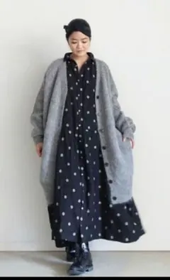 ichi Antiquites❣️アルパカシャギーニットロングカーディガン