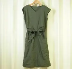 Simplicite Vネックワンピース Fサイズ オリーブグリーンサンプリシテ