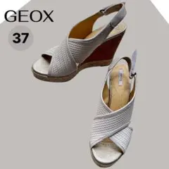 GEOX RESPIRA メッシュ レザー ウェッジサンダル 37 23.5相当のサムネイル